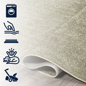Twyla Classic Solid Low-Pile Machine-Washable Area Rug